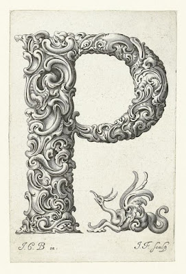 Letter P from Libellus Novus Elementorum Latinorum by Johann Christian Bierpfaf, c. 1650, Rijksmuseum Collection