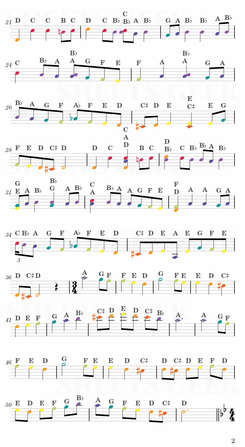 Calıkusu - Esin Engin (ANATEMA) Easy Sheet Music Free for piano, keyboard, flute, violin, sax, cello page 2