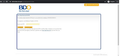 bdo online banking otp