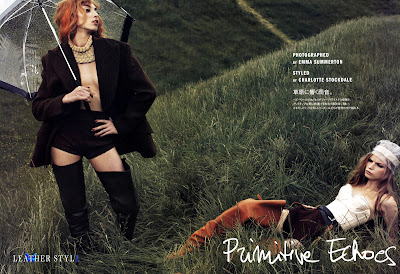 over-the-knee, thigh high boots, leather, Melodie Dagault, photoshoot, Primitive Echoes, Emma Summerton, Vogue Nippon, 2010, cover