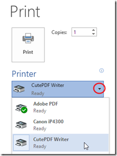 PDF A1 - Select Printer