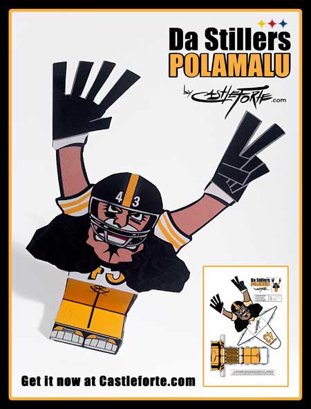 Super Bowl XLV Da Stillers Polamalu Paper Toy