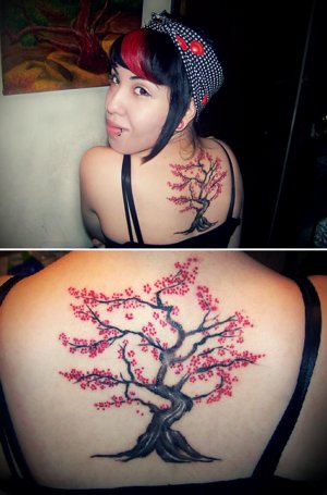 Upper Back Japanese Tattoos With Image Cherry Blossom Tattoo Designs