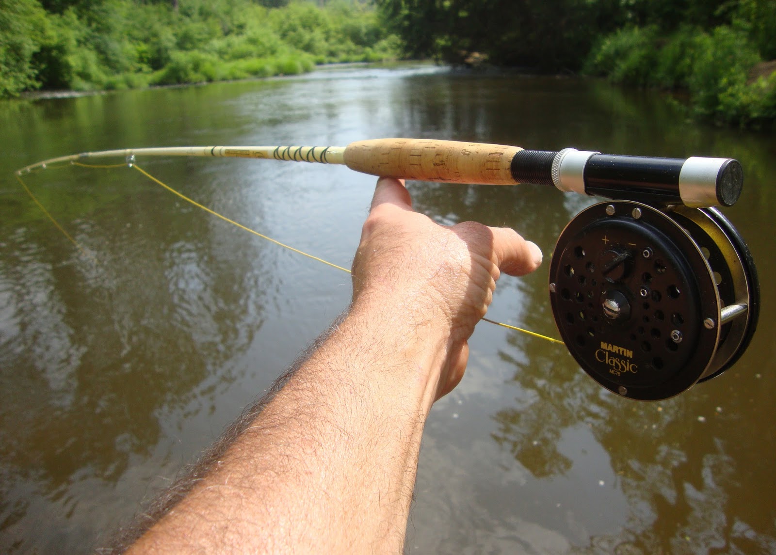 Vintage Fishing Experience with Classic Rod and Reel