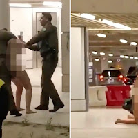Wanita mabuk cendawan berbogel di lapangan terbang cetus kekecohan