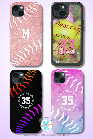 personalized softball iPhone cases by katz_d_zynes