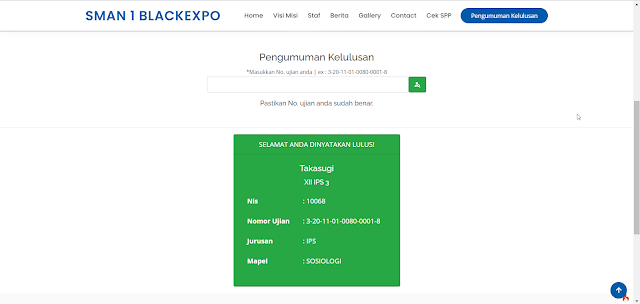 Halaman cek pembayaran SPP php