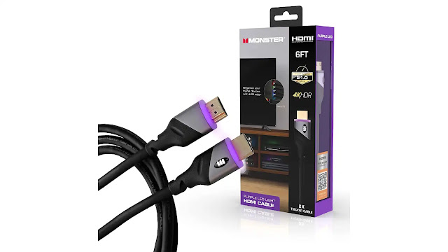 Monster HDMI cable with built-in LED light