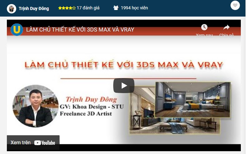 LÀM CHỦ THIẾT KẾ VỚI 3DS MAX VÀ VRAY