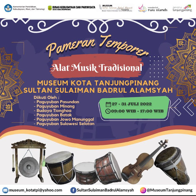 Disbudpar Kota Tanjungpinang Gelar Pameran Temporer Alat Musik Tradisional