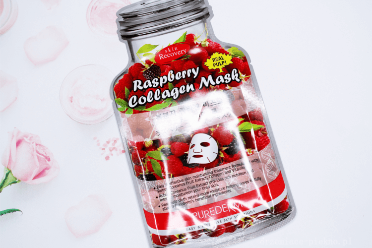 Purederm, Raspberry Collagen Mask Malinowa maseczka w płacie