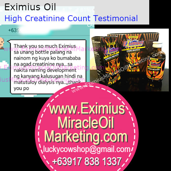eximius oil kidney creatinine testimonial