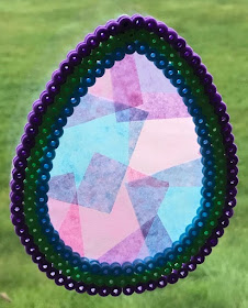 Hama bead Easter egg frame suncatcher