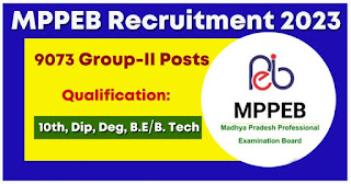 9073 Posts - Professional Examination Board - MPPEB Recruitment 2023 - Last Date 19 January at Govt Exam Update