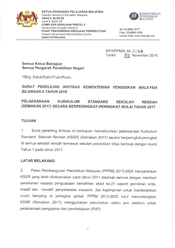 Surat Pekeliling Ikhtisas Pelaksanaan Pbs