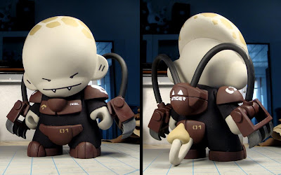 Lance Corporal Nibbles Custom Munny & the Can Opener by Huck Gee