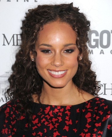 Alicia Keys medium length curly Hairstyle