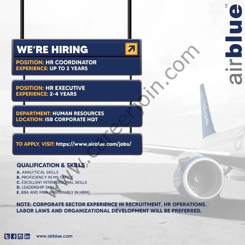 Latest Jobs In Airblue Pakistan