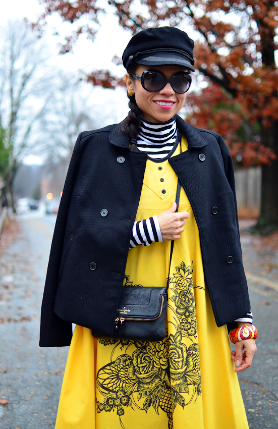 Yellow and black outfit