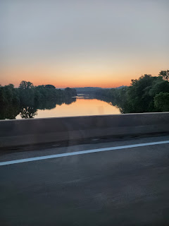 the day is dawning - sunrise as we pass Zanesville