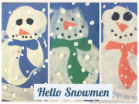  Make a Snowman in a Snowstorm: Easy Winter Craft for January- Recycle your leftover lamination to make these cute snowmen! www.speechsproutstherapy.com