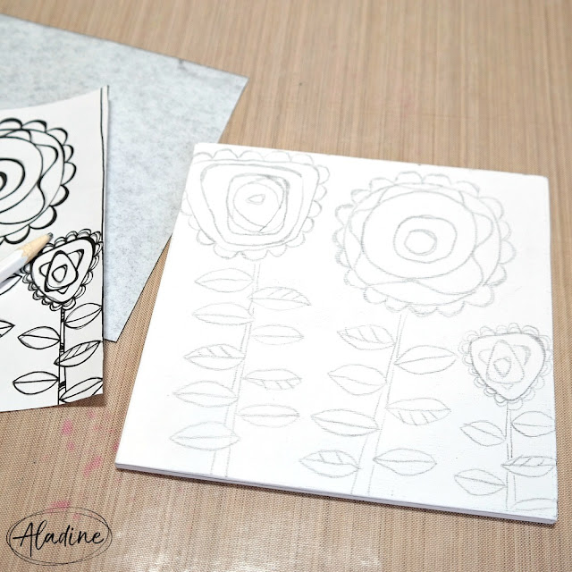 How to Use Carbon Paper to Transfer a Color Page Design onto a Canvas