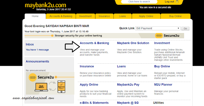 Bayar Insurans Takaful Prudential BSN secara Online thru maybank2u