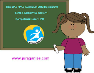  Soal sudah dilengkapi dengan kunci tanggapan Soal UAS/ PAS K13 Kelas 4 Semester 1 Tema 4 Kompetensi Dasar IPS