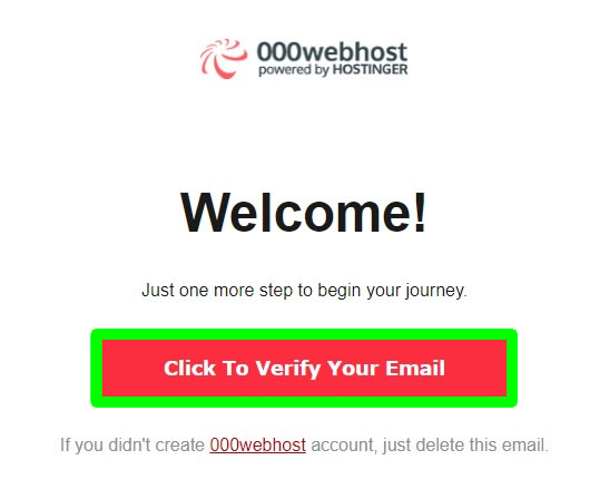 verifying 000webhost account registration