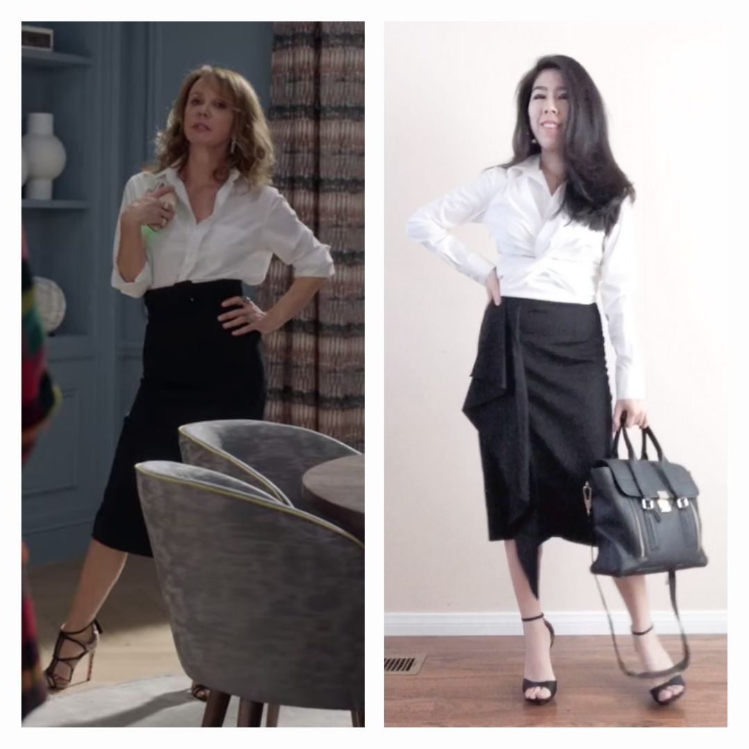 Adrienne Nguyen Effortless French Style_Interview Outfit Inspiration_White Blouse with a Black Pencil Skirt_Simple and Modest Work Wear