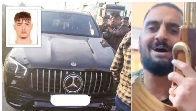 In the left/above a picture of Xhuliano Prenga,the car where Mustafa Aljiburi has been killed and the latter on the write (montage)