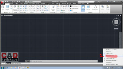 Cara Merubah Interface AutoCAD 2013 3D Modeling ke AutoCAD Classic