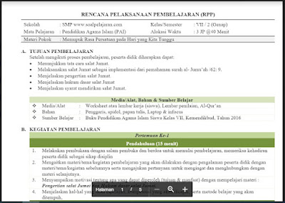 Download RPP Pendidikan Agama dan Budi Pekerti Kelas 7 Semester 2