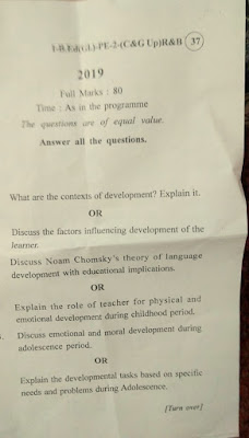 B.ed 1st Year Course Questions Paper