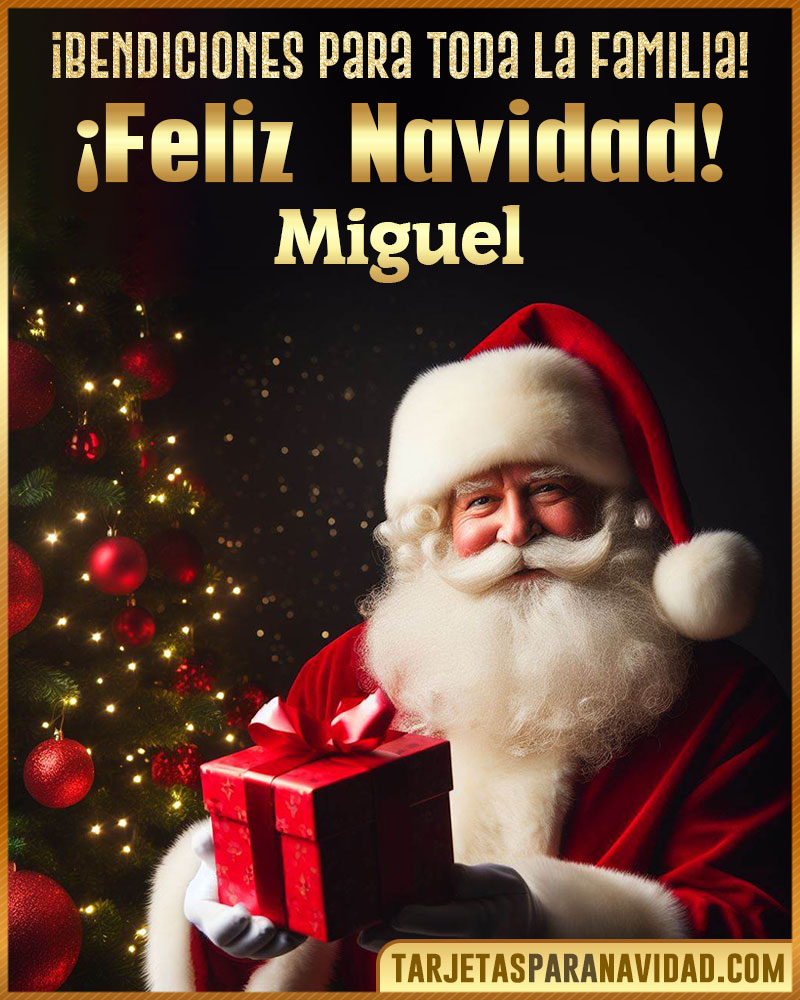 Tarjetas de Papá Noel para Miguel