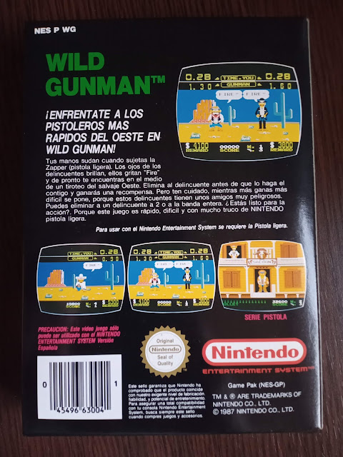 Juego de NES Wild Gun por detrás.