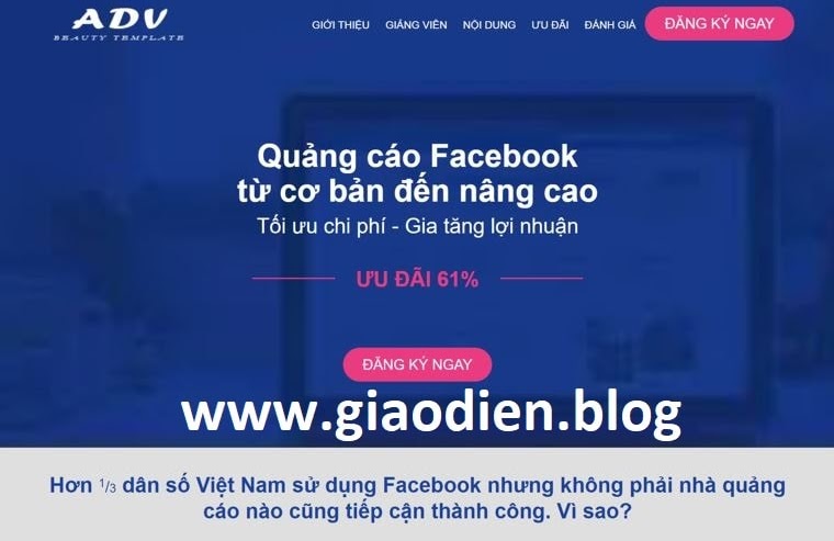 Template blogspot Landing Facebook