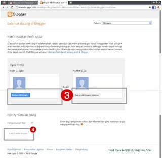 Cara Memilih Profil di Blogspot.