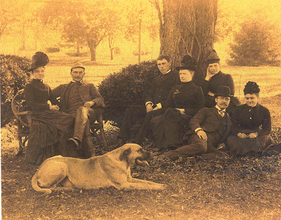 A gathering at Fort Hunter with one of the Reily’s pet dogs