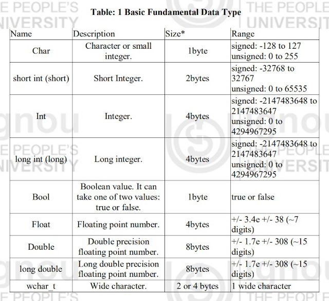 Basic Fundamental Data Type