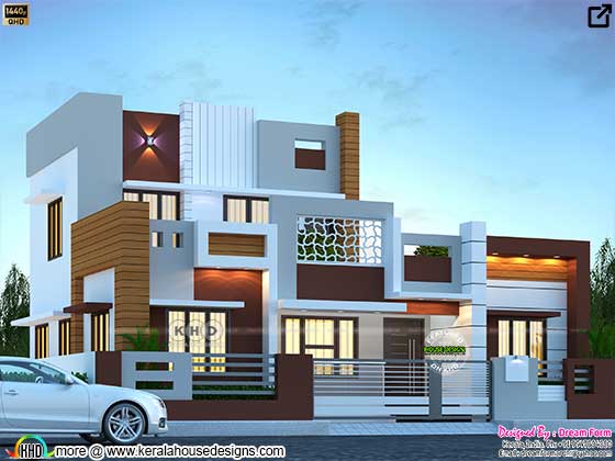 3 bedrooms 1650 sq. ft. modern home design