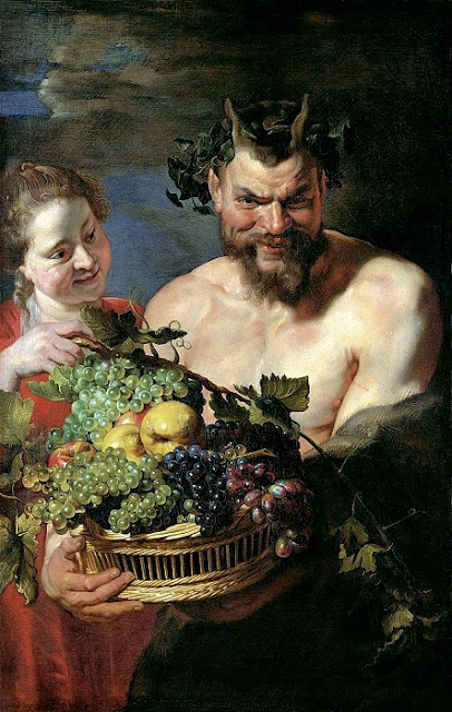 Peter Paul Rubens Сатир и женщина с корзиной фруктов