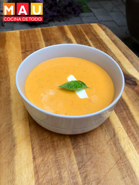 mau cocina de todo, crema de tomate, sopa, facil. receta, rostizado