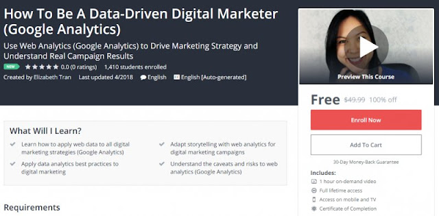 [100% Off] How To Be A Data-Driven Digital Marketer (Google Analytics)| Worth 49,99$