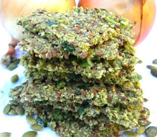 Detox Snack - Savory Pumpkin Flaxseed Onion Crackers