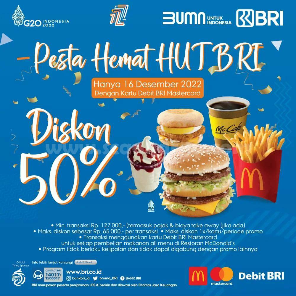 Promo MCDONALDS HUT BRI – PESTA HEMAT DISKON 50%