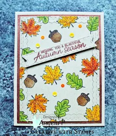 Sunny Studio Stamps: Beautiful Autumn Autumn Themed Customer Card by Angela Pahl