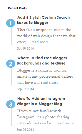 recent posts widget for blogger