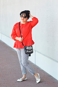 Lidia Kalita, leader bag, red blouse, blogerka inspiruje na lato, summer look 