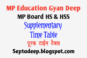 MP Board Supplementary Exam Admit Card Time Table